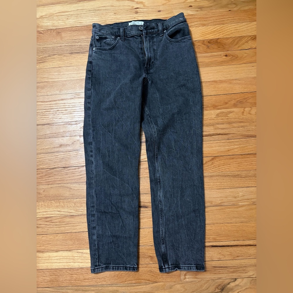 Abercrombie & Fitch black high rise mom jeans Size 27" #highwaisted #denim